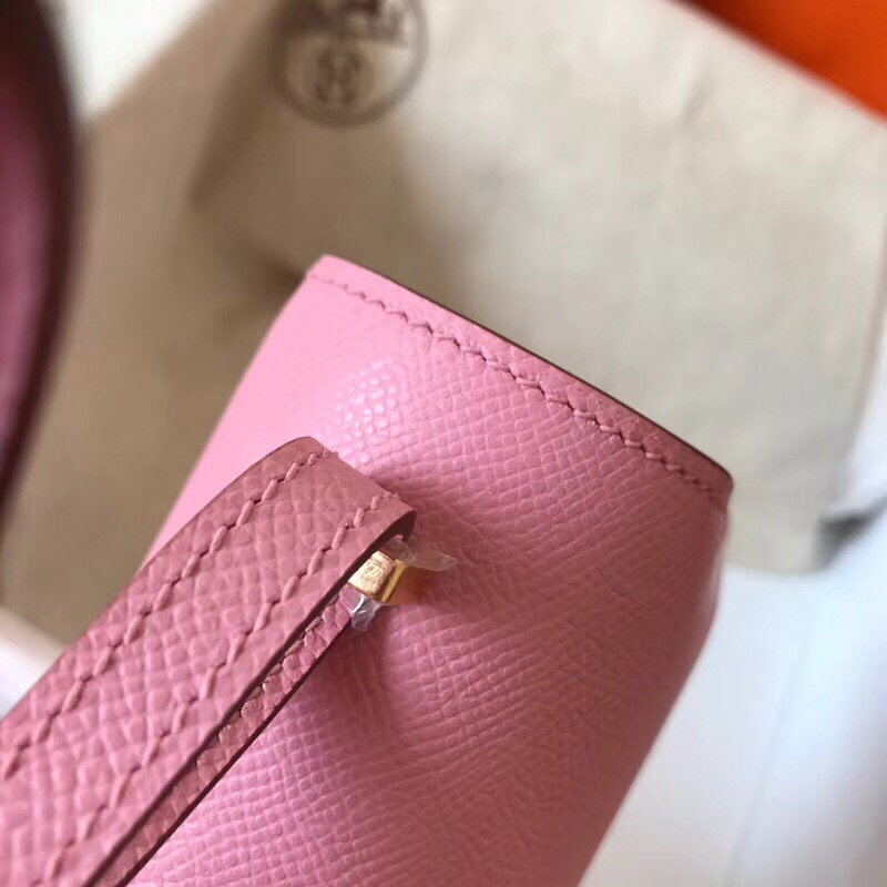 Hermes Constance 24cm Shoulder Bag In Rose Pink Epsom Leather